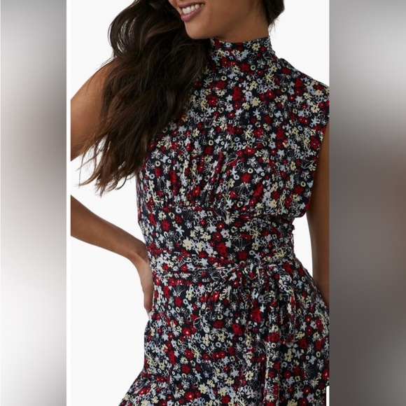 NWT Free People Vibe Check Tie Waist Jumpsuit - Back Ditsy Shell Combo - Picture 2 of 8